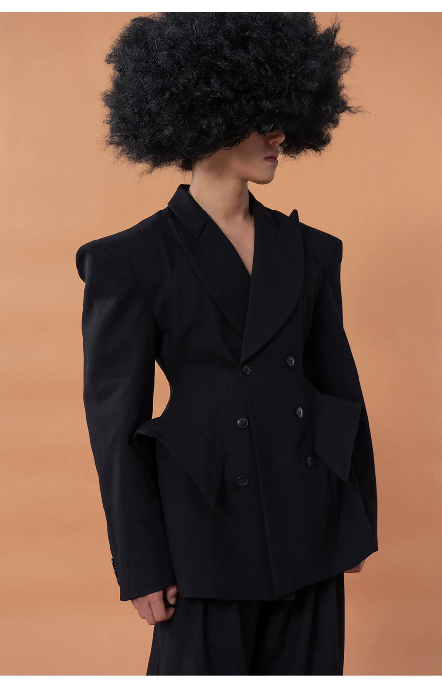 Men's Black Double Breasted Blazer
