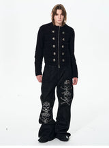 Men's Black Knit Sweater Coat