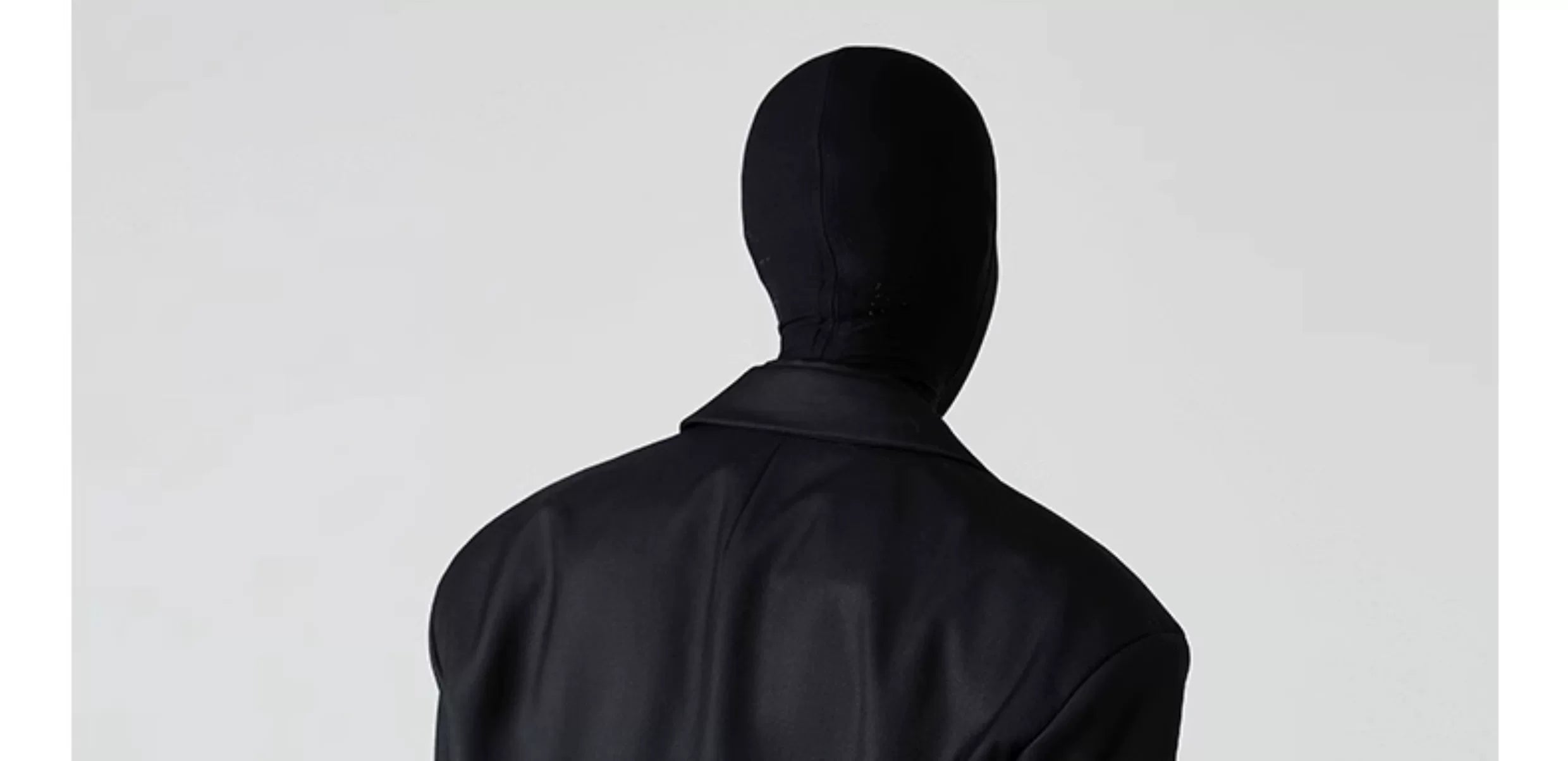 Men's Cropped Black Padded Drapey Blazer