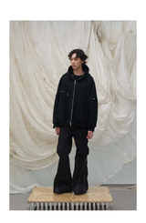 Three-Zipper Detachable Panels Multi-Way Zip Hoodie