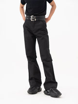 Men's Double Buckle Pleated Casual Pants