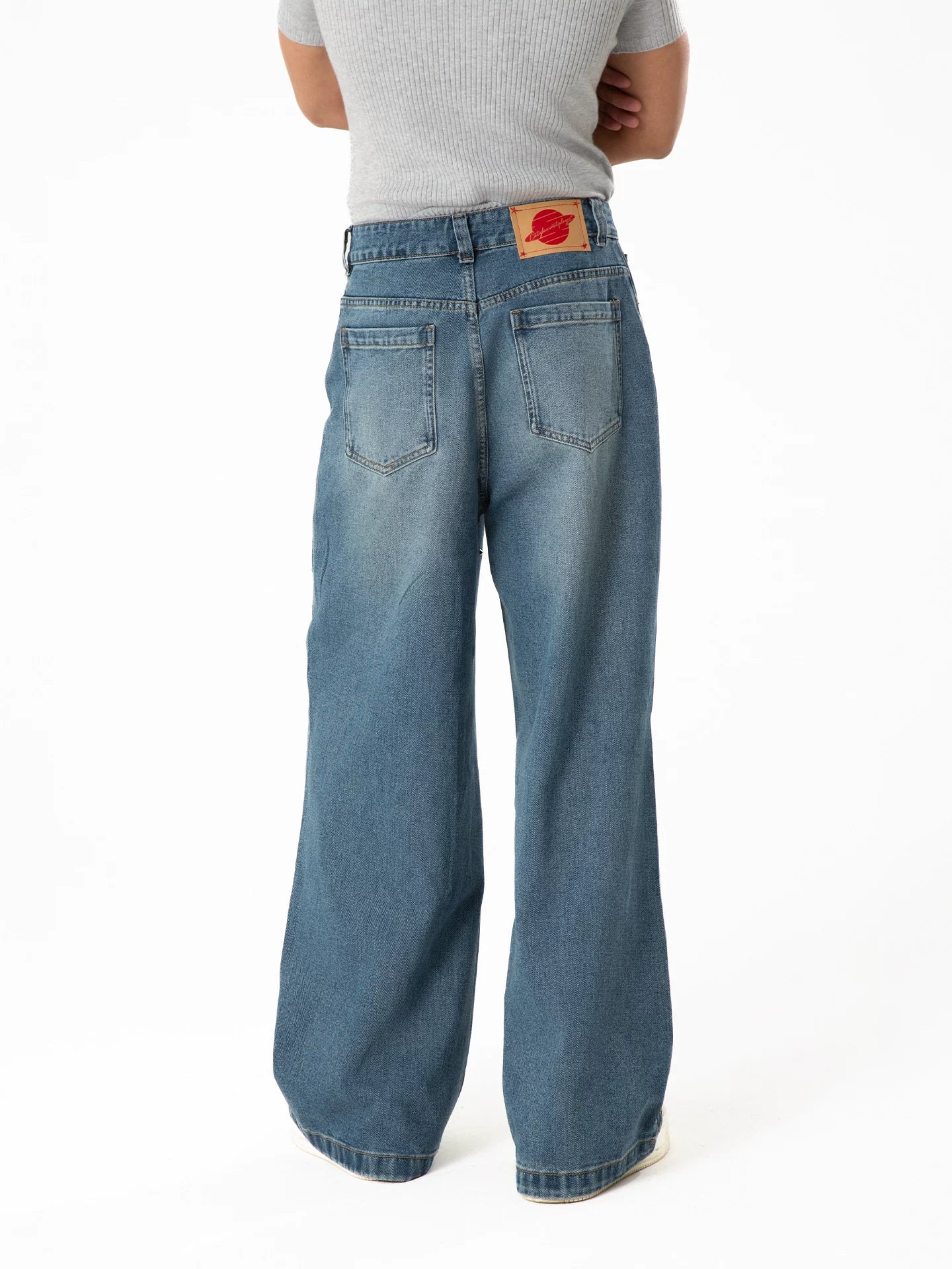 Men's Rhinestone Wide Leg Jeans