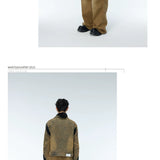 Vintage Washed Two-Tone Mesh Denim Jacket