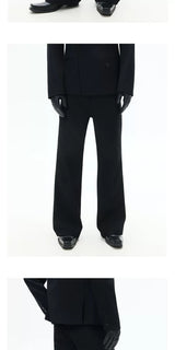 Black Straight Leg Casual Pants