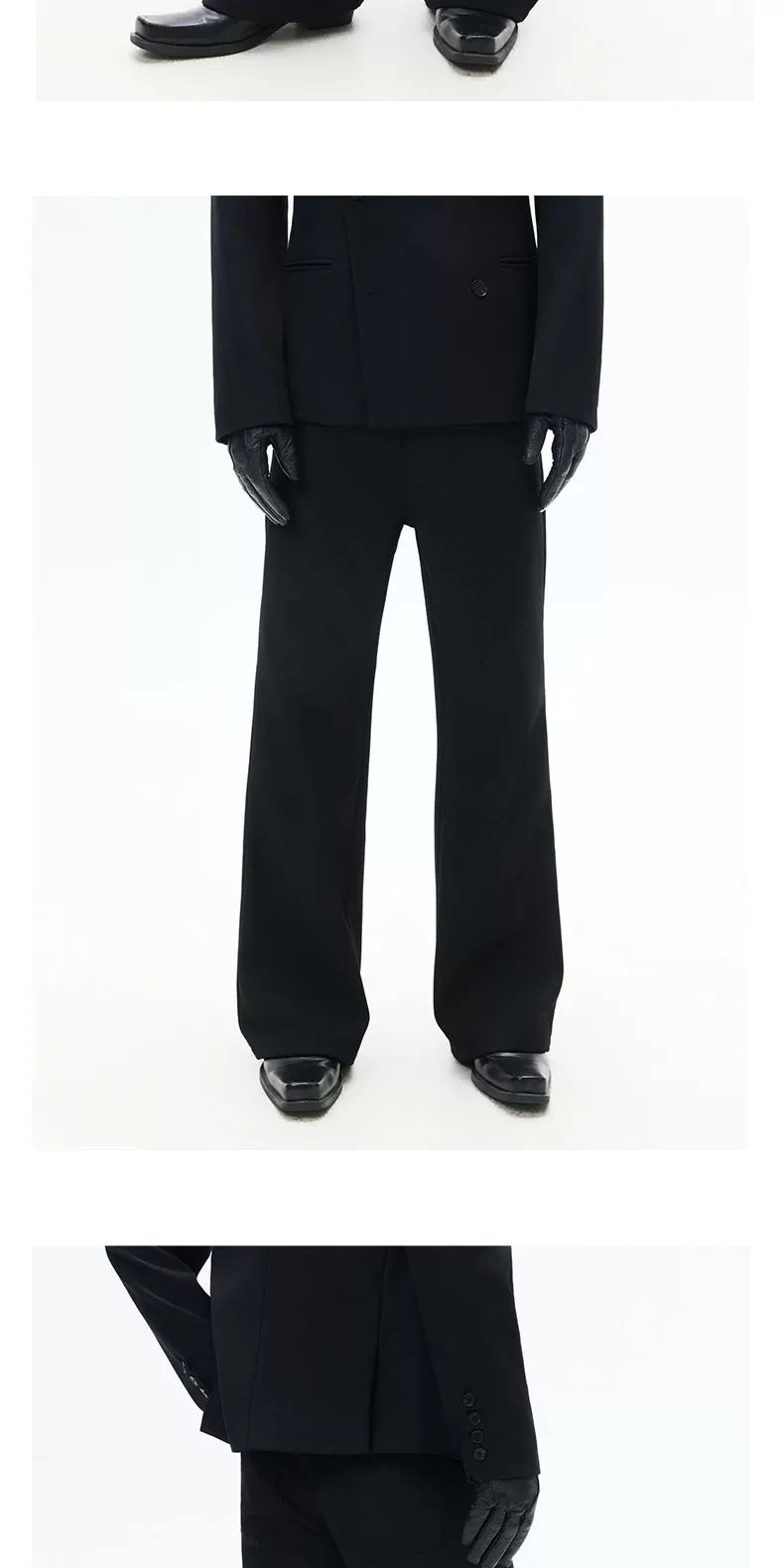 Black Straight Leg Casual Pants