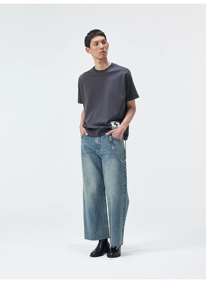 Multi-color Cotton Crew Neck Tees