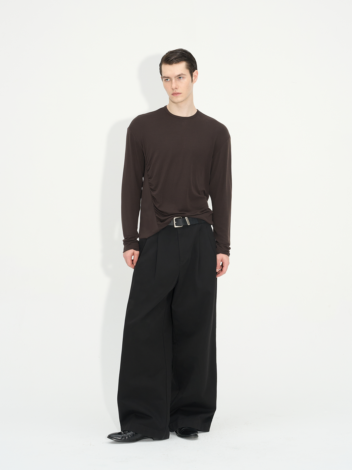 Comfortable Rippled Wool Long Sleeve Top