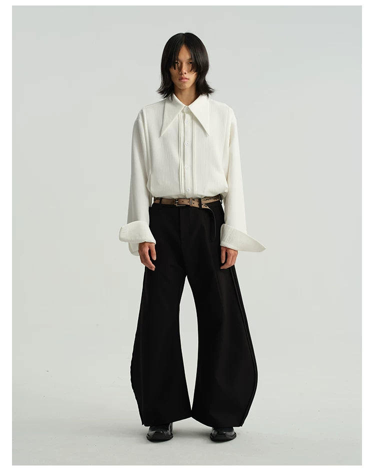 Two-Tone Wide Leg Machete Pants