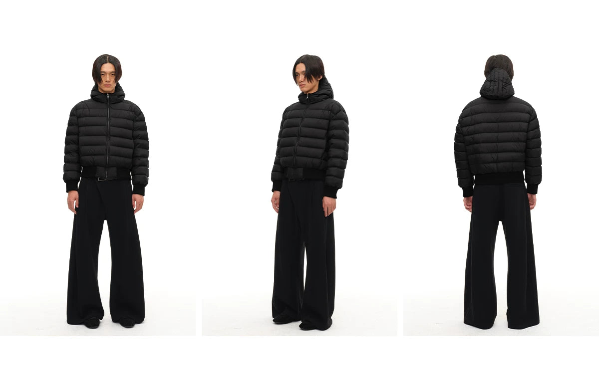 Multi-color Loose Quilted Hooded Down Jackets