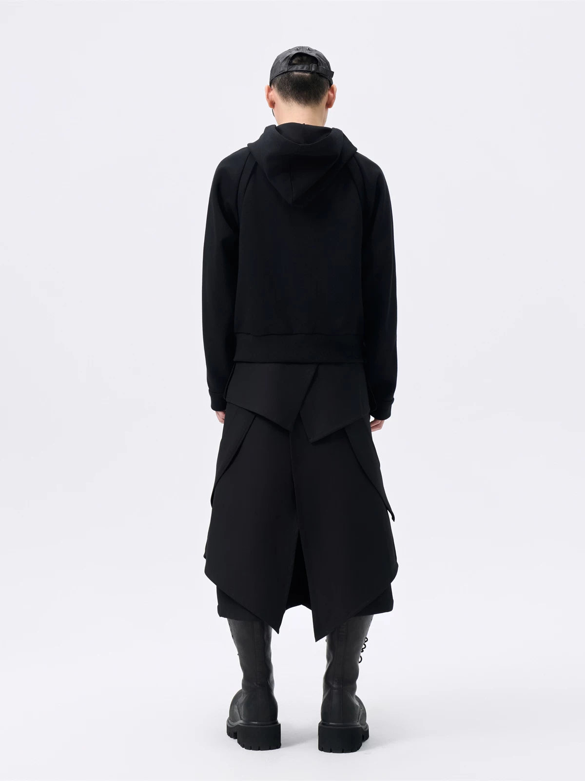 Deconstructed Waistband Layered Unisex Skirt