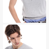 Gray Distressed Jacquard Slim Knit Tee