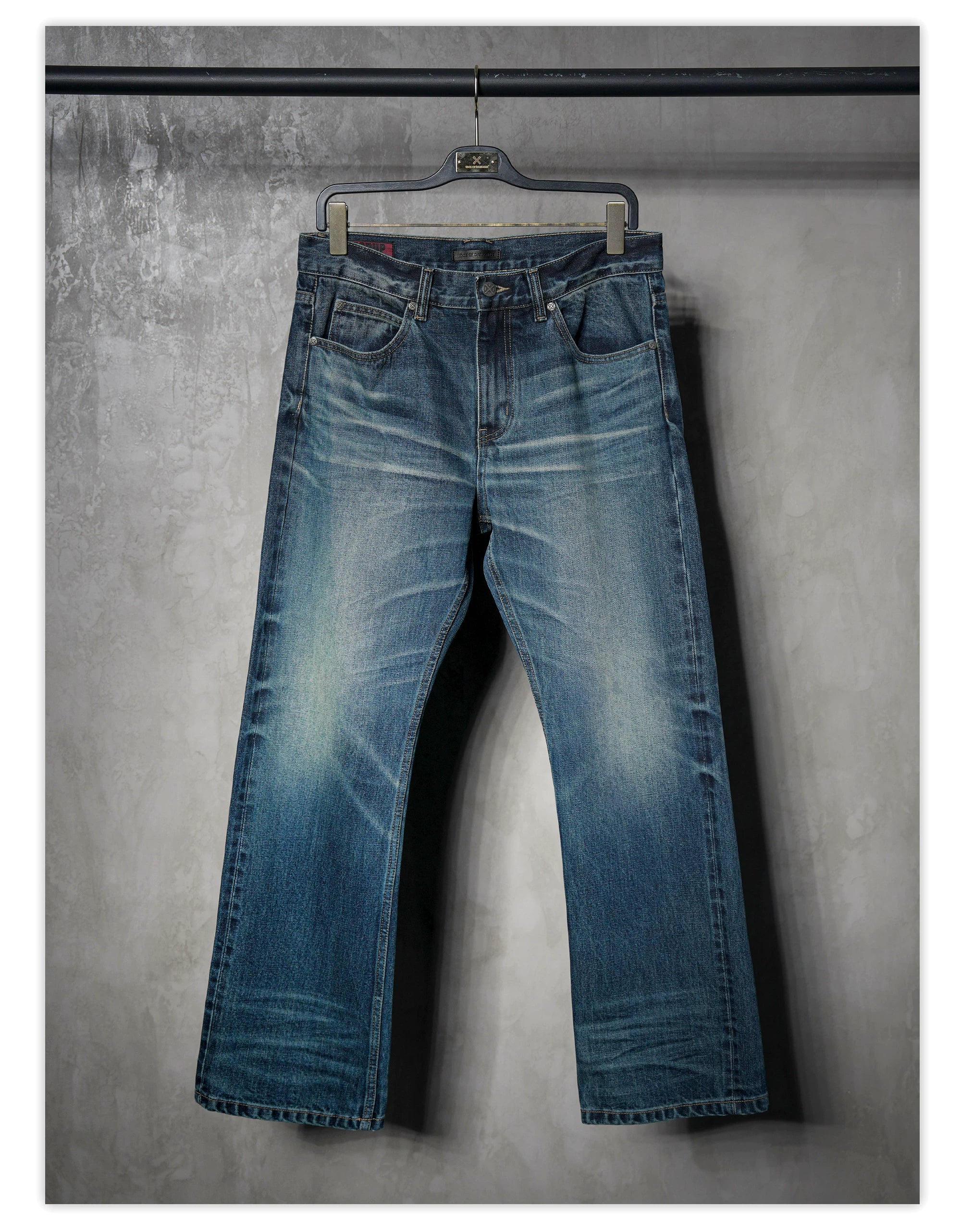 Dark Ice Blue Wash Straight Jeans