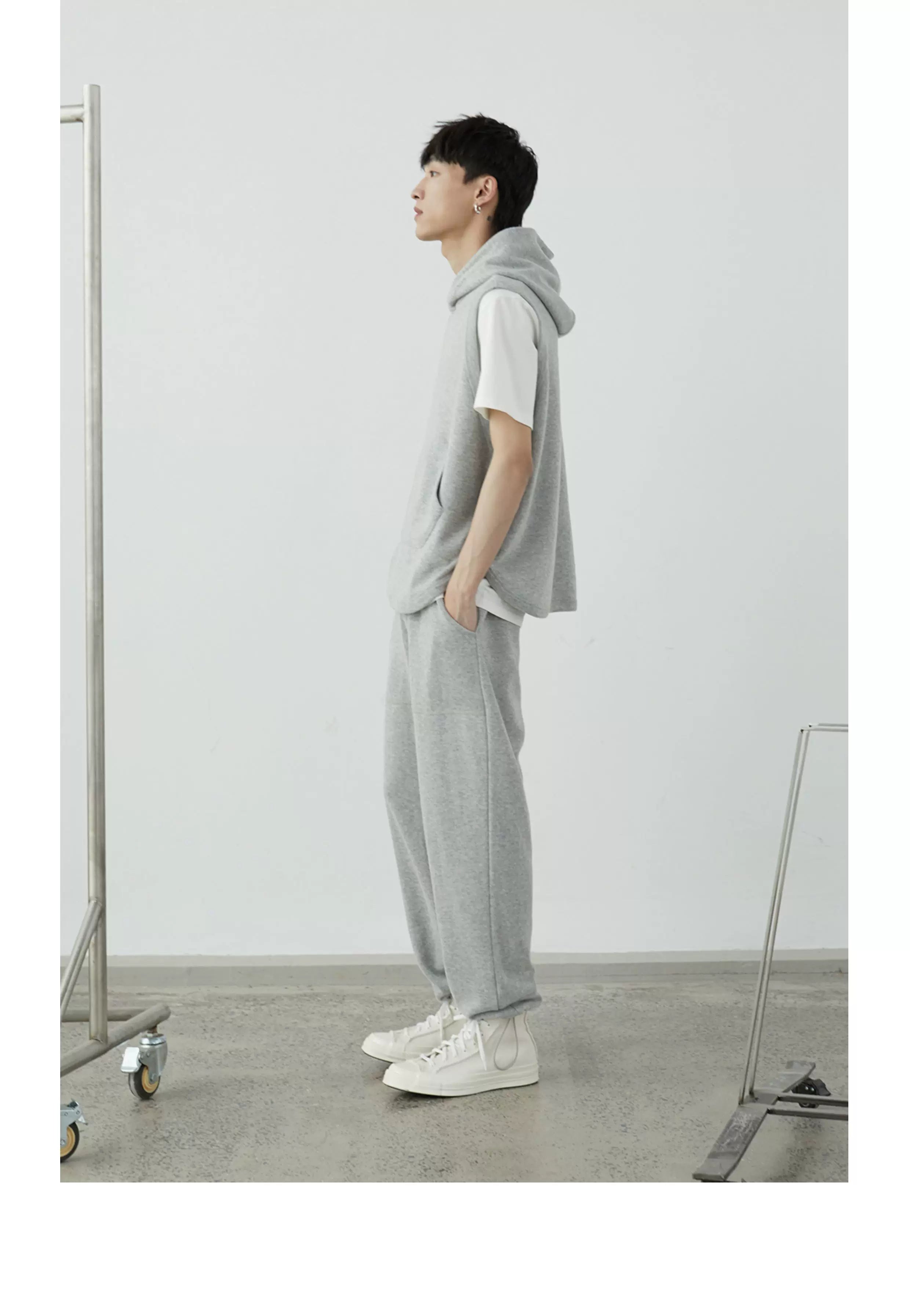 Stripe Plush Drawstring Track Pants
