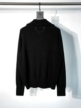 Ribbed Knit Half-Zip Long Sleeve Top