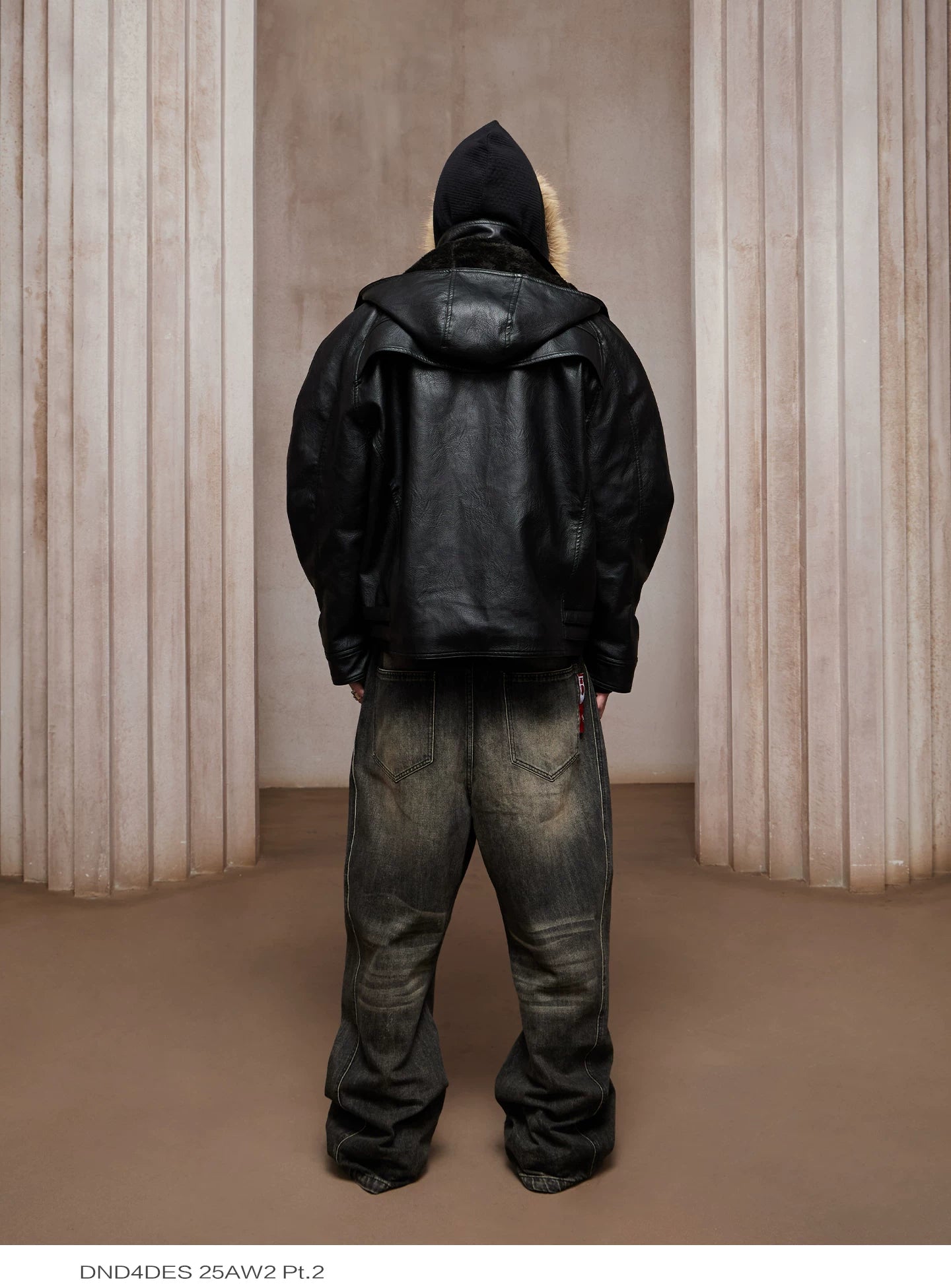 American Fur-lined Hooded Leather Biker Jacket