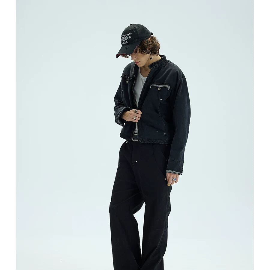 Chained Short Mock Neck Puffer Coat