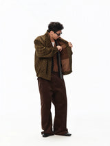 Patchwork Collar Plaid Coat