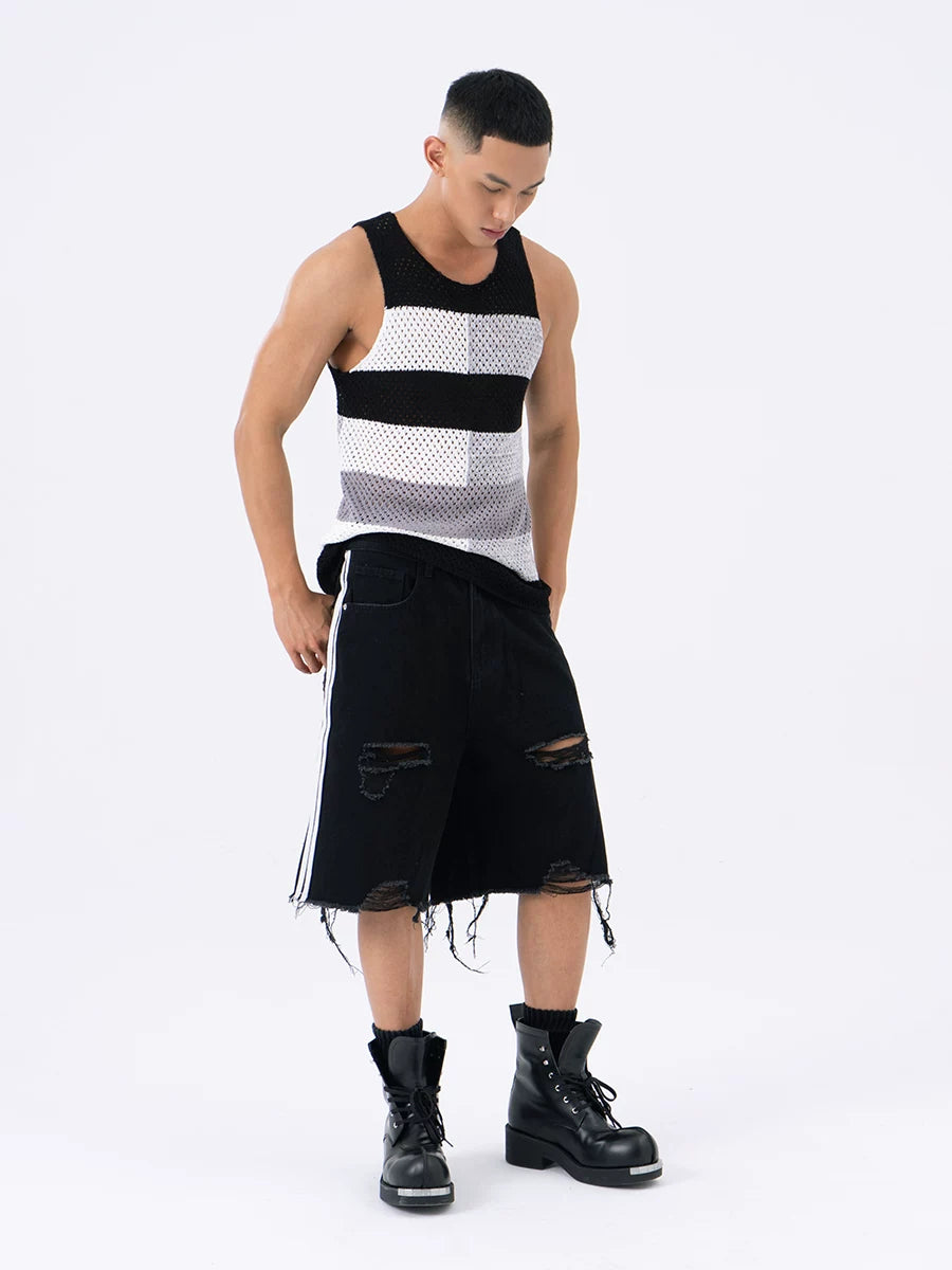 Men's Breathable Colorblock Mesh Knit Vest