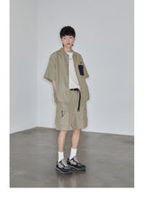 Magnetic Belted Elastic Multi-pocket Shorts