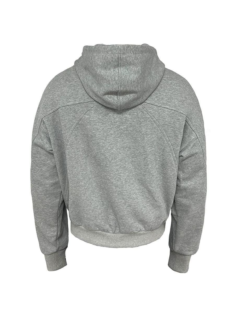 Deconstructed Boxy Fit Zip Hoodie