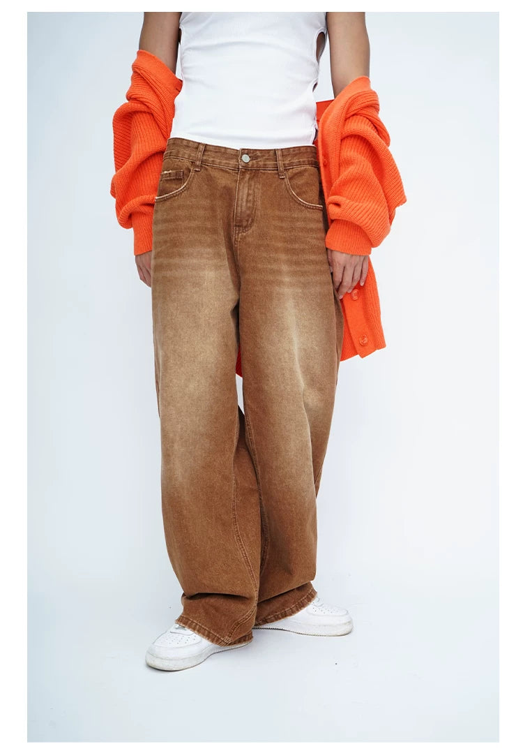 Men's Brown Vintage Wide Leg Jeans