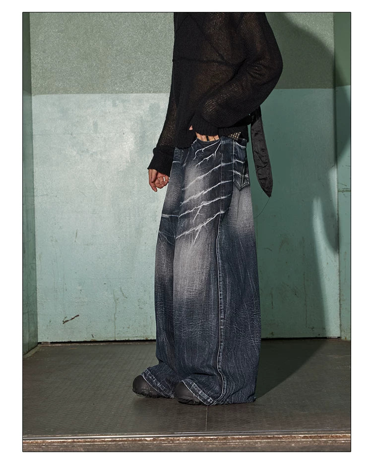 American Vintage Washed Distressed Baggy Jeans