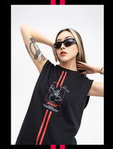 Men's Black Printed Tank Top