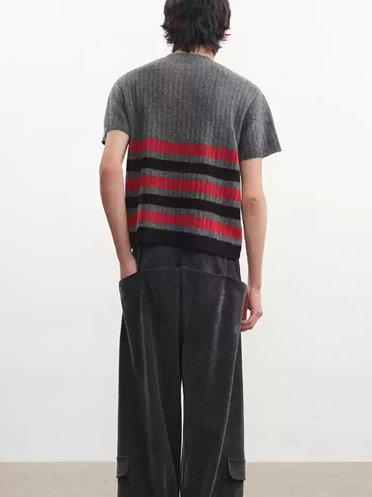 Faded Gray Side Pocket Corduroy Pants