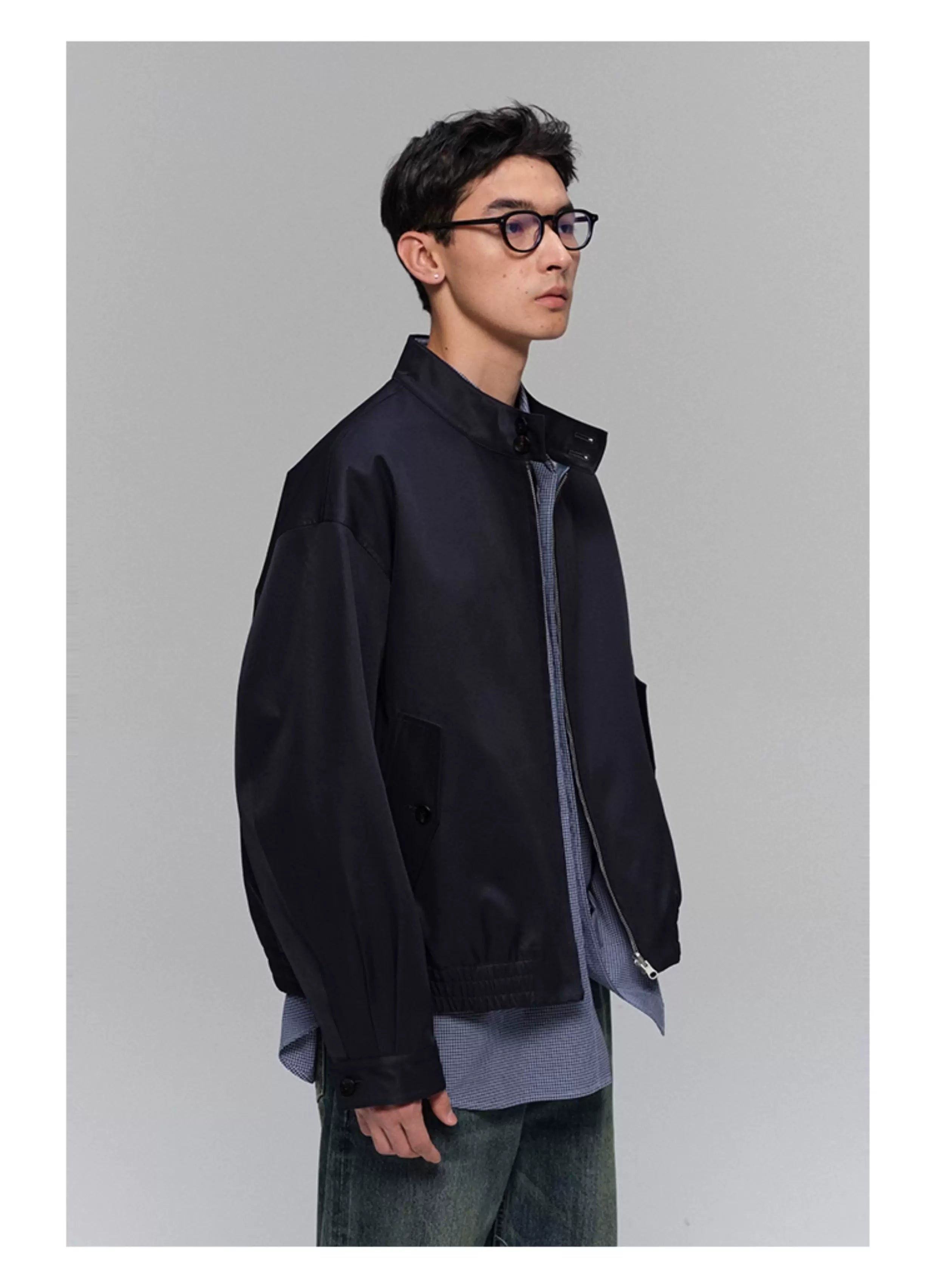 Reversible Plaid Lined Cotton Harrington Jacket