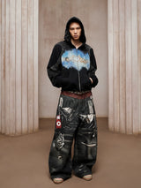 3D Printed Curved Baggy Jeans