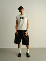 Solid Pleated Drawstring Casual Shorts