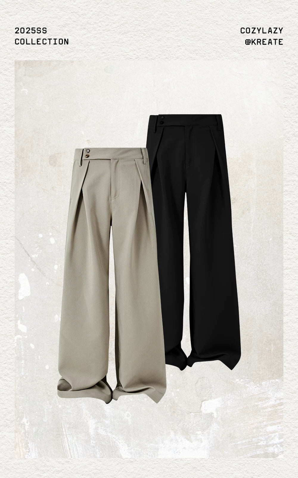 Pleated A-line Tailored Casual Pants
