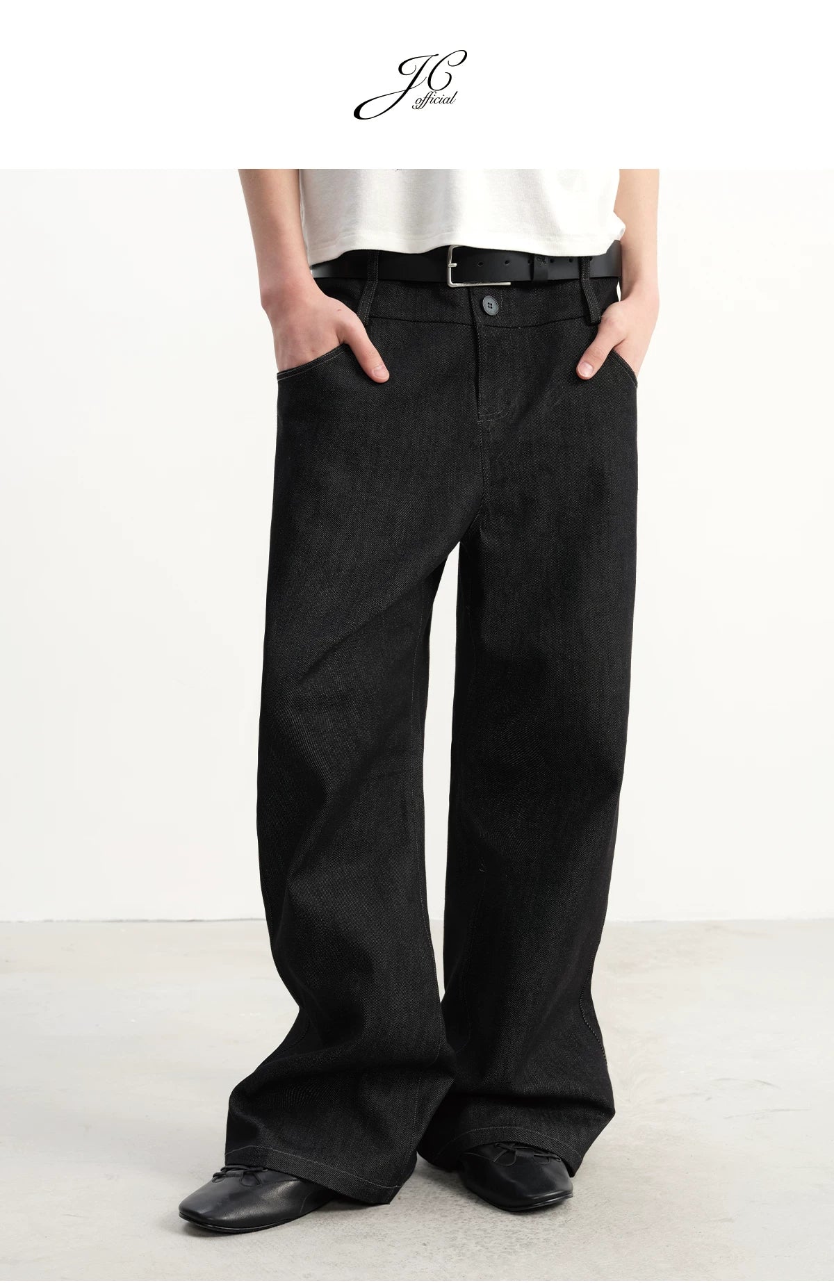 Double Waist Flared Denim Jeans