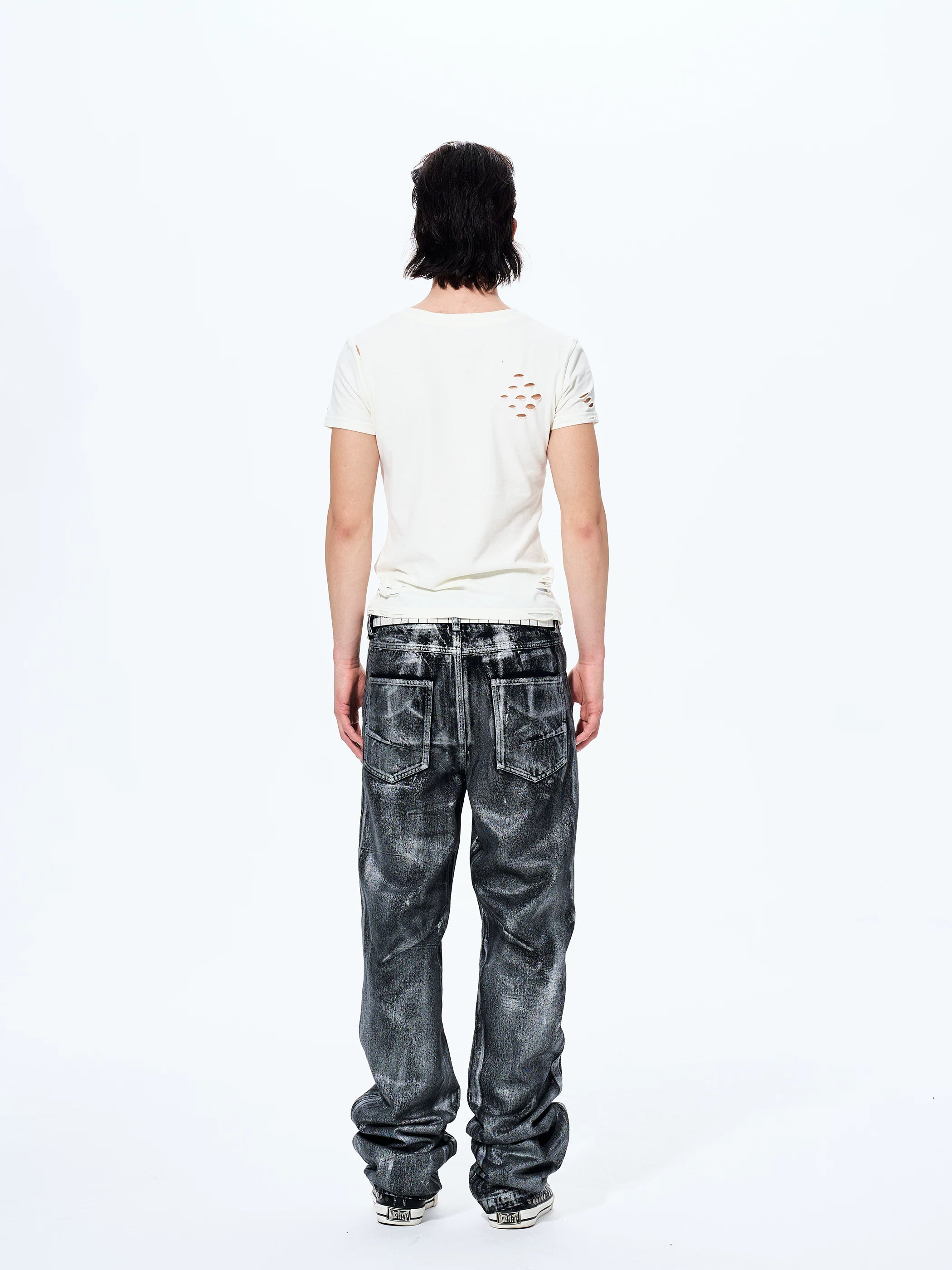 Men's Heavy Silver Straight Leg Jeans