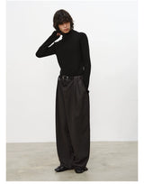 Striped Pleated Wide Leg Pants