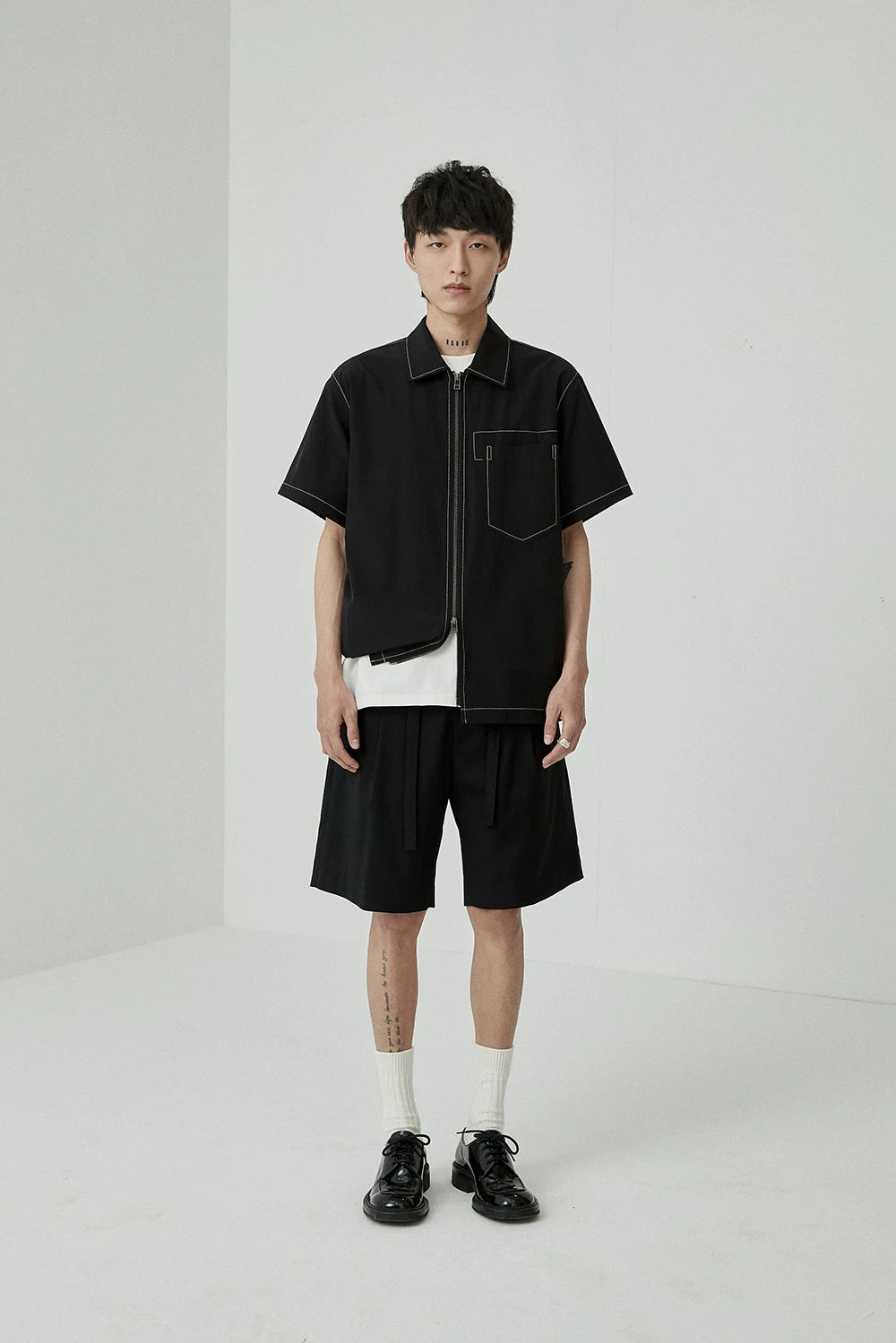Draped Drawstring Elastic Waist Pleated Shorts