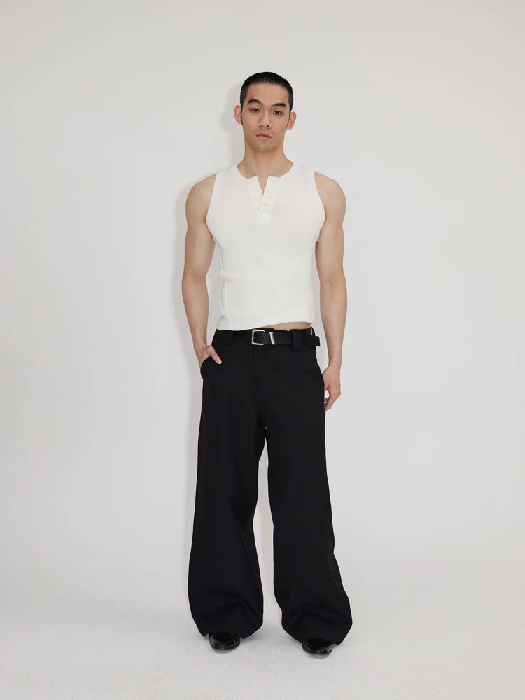 Wrinkle-Resistant V-Neck Cardigan Vest