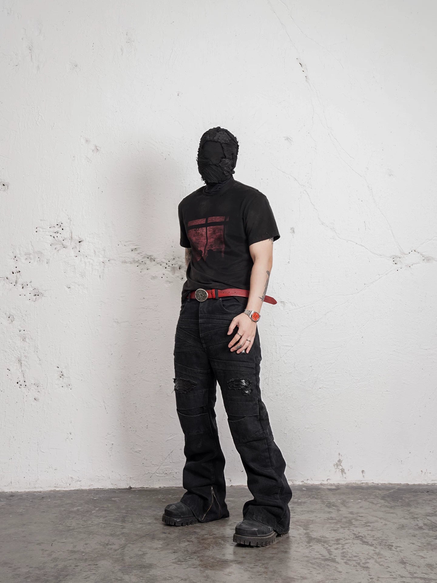 Angel Devil Print Washed Cotton Tee