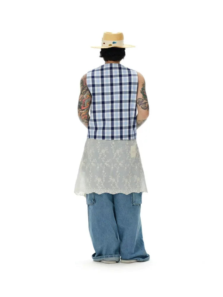 Vintage Plaid Cotton Vest