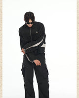 Men's Loose Short Patchwork Zip Jacket