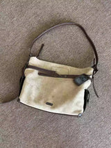 Large Matte Suede Crossbody Tote Bag