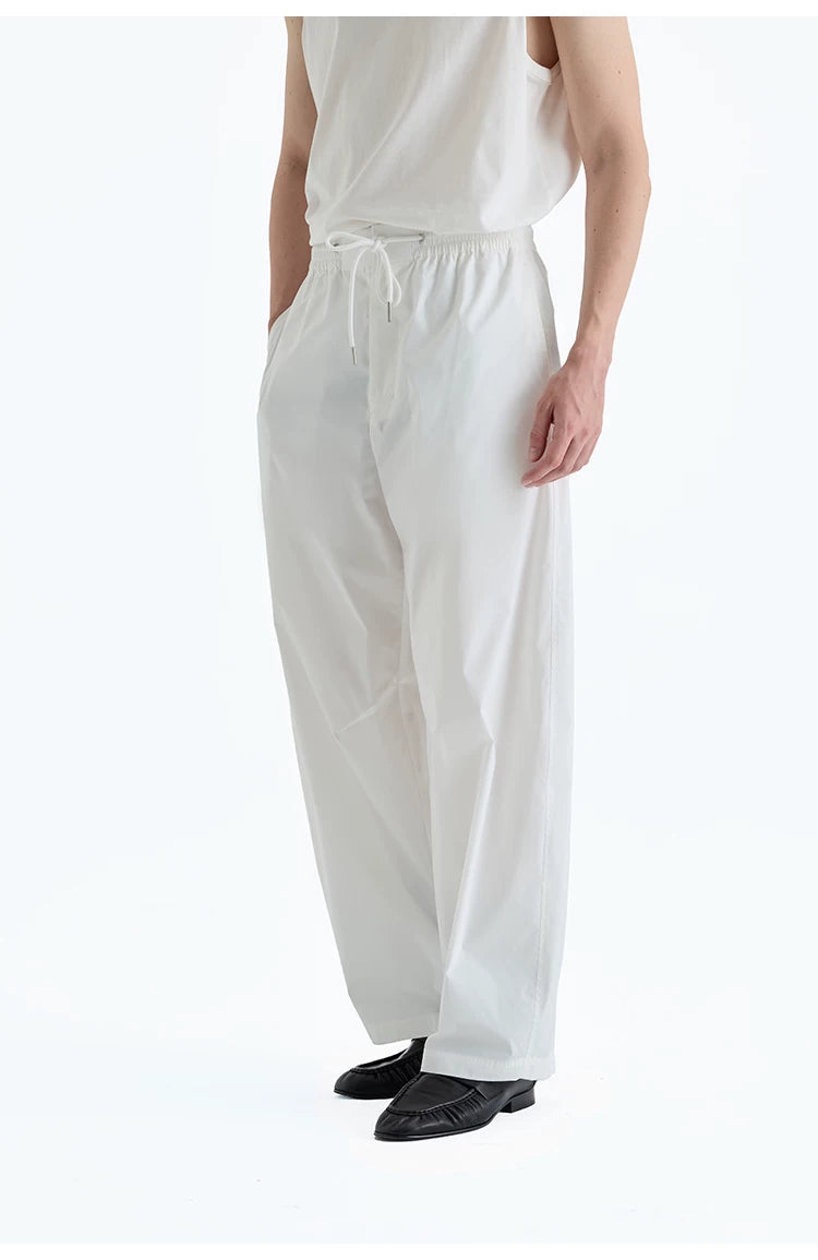 SUPIMA Nylon Drawstring Curved Casual Pants