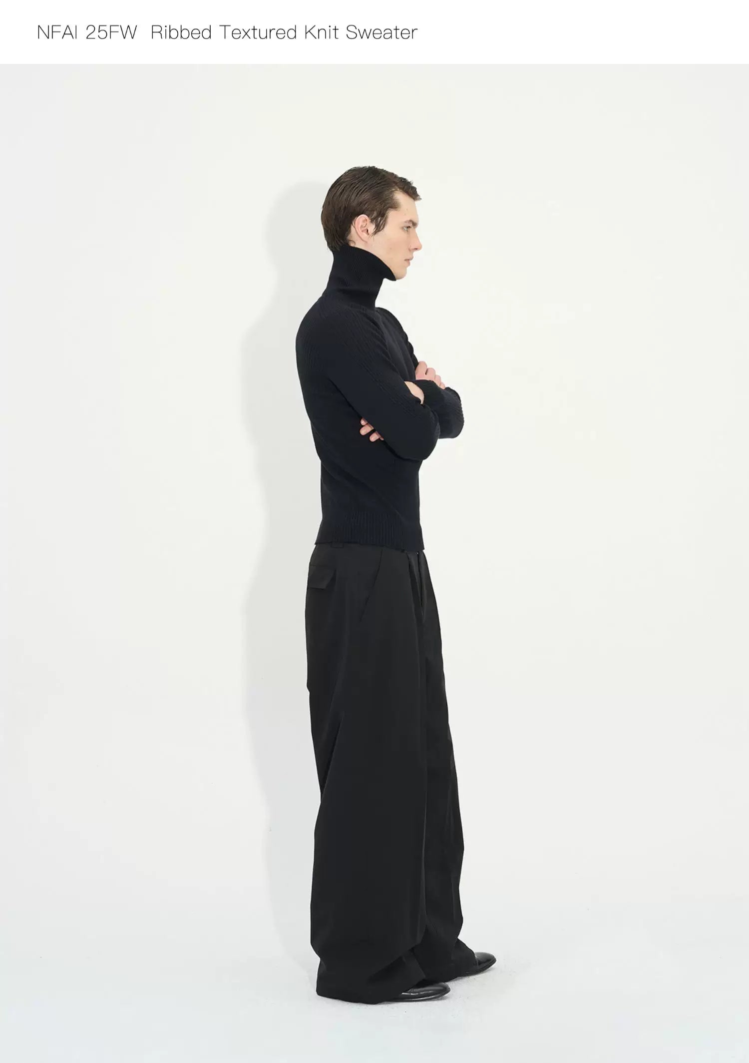 Long Sleeve Turtleneck Ribbed Knit Top