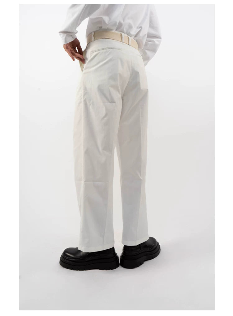 Men's Multicolor Loose Straight Cropped Pants