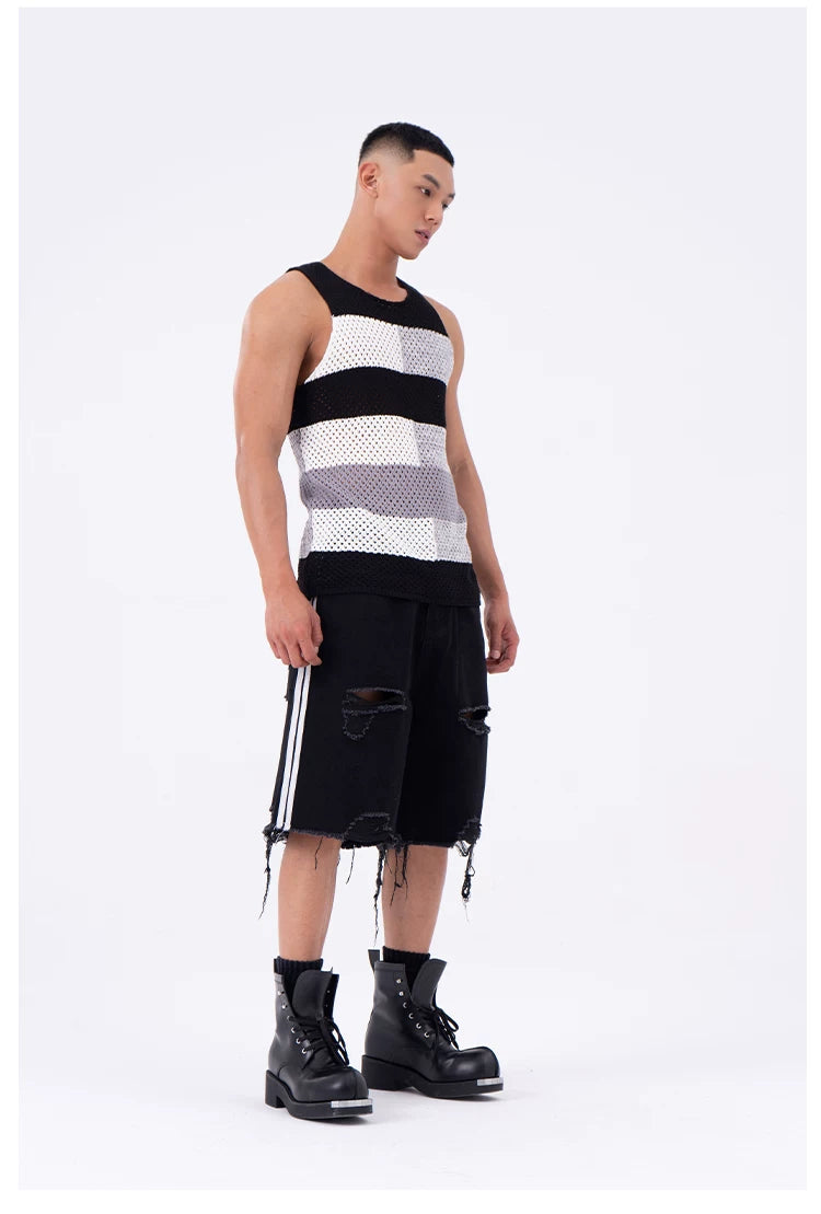 Men's Breathable Colorblock Mesh Knit Vest