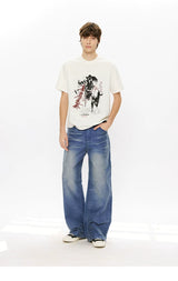 Men's Washed Fleece Relaxed Straight Jeans