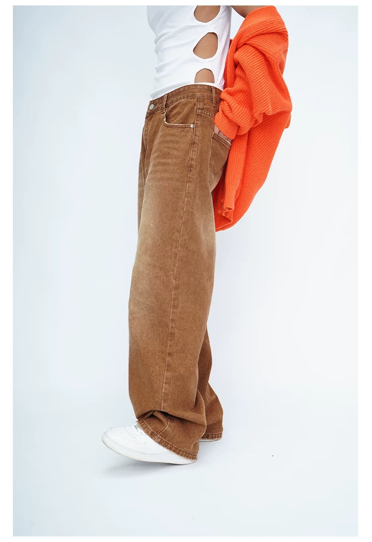 Men's Brown Vintage Wide Leg Jeans