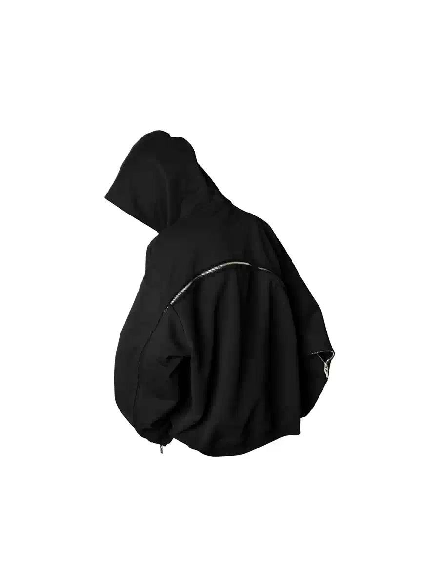 Three-Zipper Detachable Panels Multi-Way Zip Hoodie
