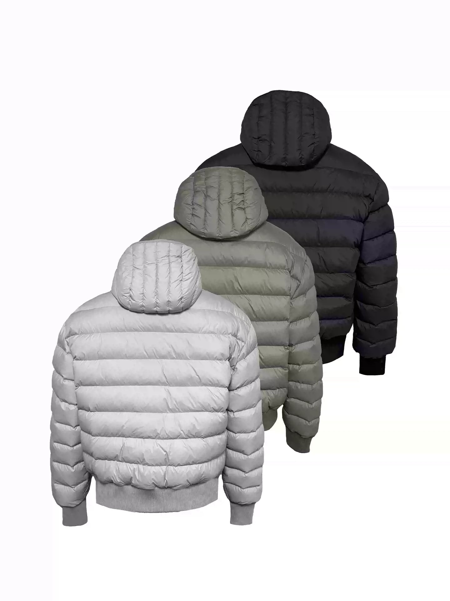 Multi-color Loose Quilted Hooded Down Jackets