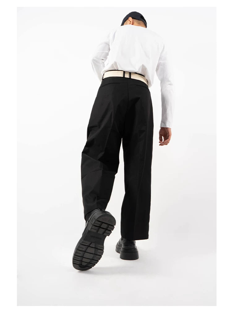 Men's Multicolor Loose Straight Cropped Pants